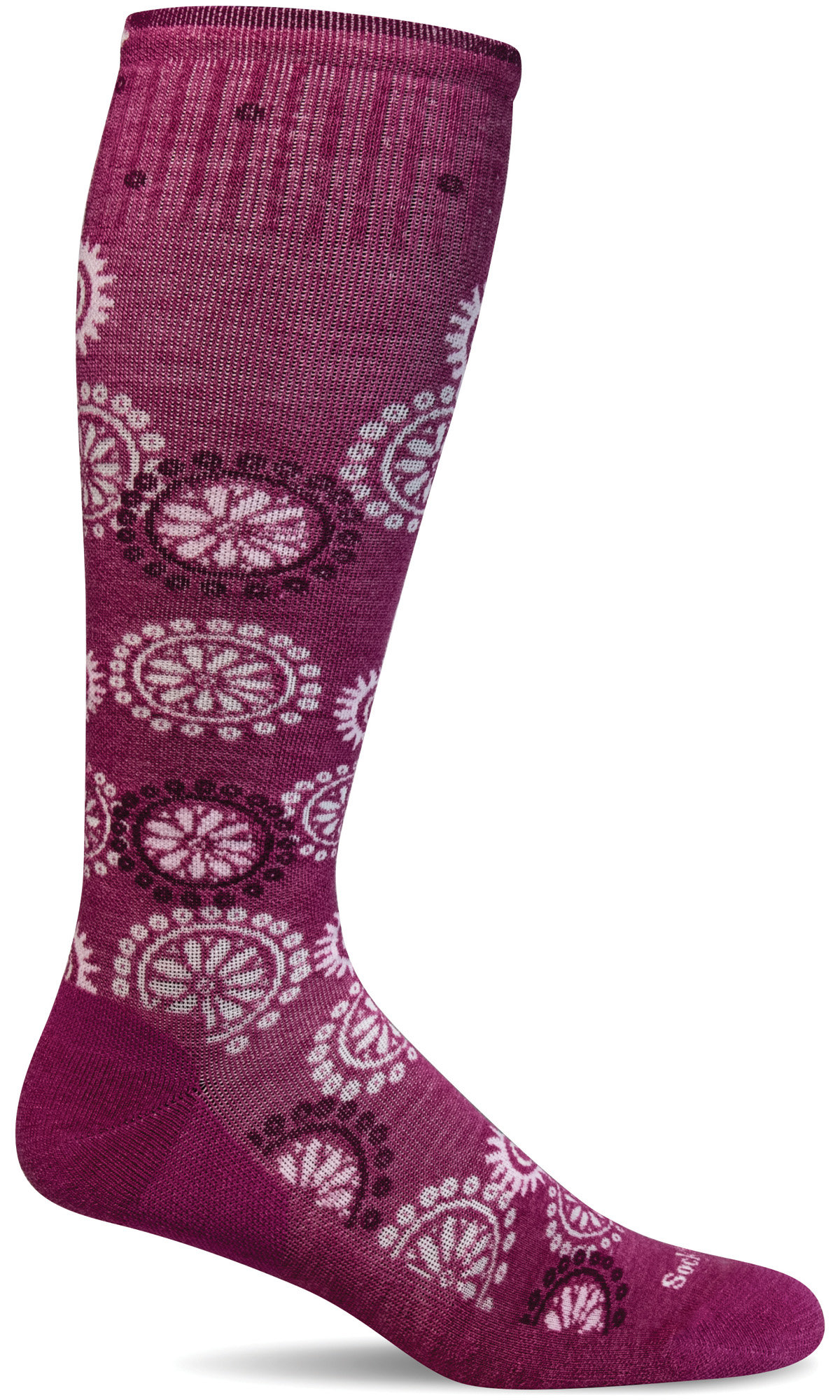 Block Print Damen Moderate compression (15-20mmHG) Ultra light Cushion Sole raspberry Gr. M/L